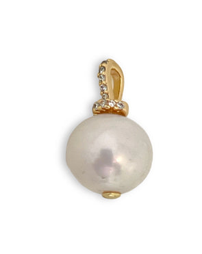 Freshwater Pearl Pave Pendant