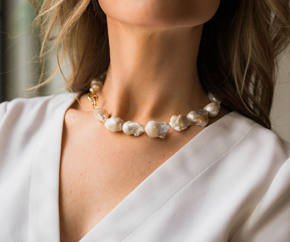 Large Baroque Pearl Necklace