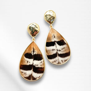 Inlay Feather Earrings