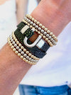 Silver Horseshoe Leather Bracelet Wrap - 4 color choices