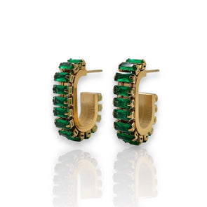 Small Crystal Hoop Earrings - 2 color choices