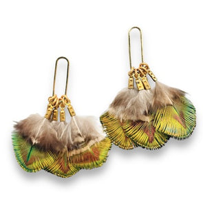 Feather Earrings Peacock