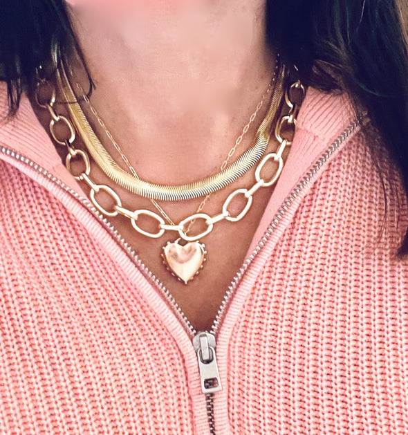 Gold Filled Paperclip Heart Necklace