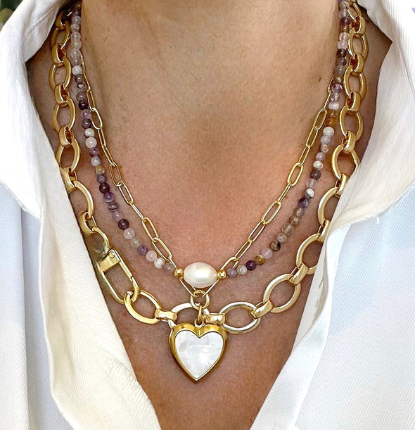 Gold Filled Oval Thick Chain Necklace
