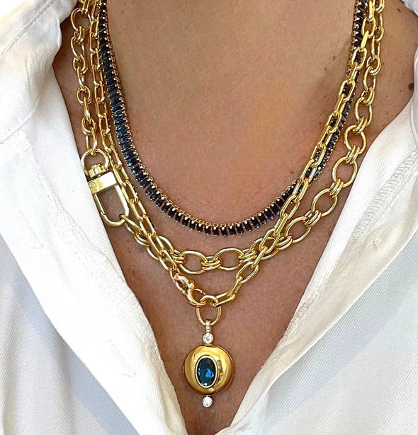 Azra Blue Locket Necklace