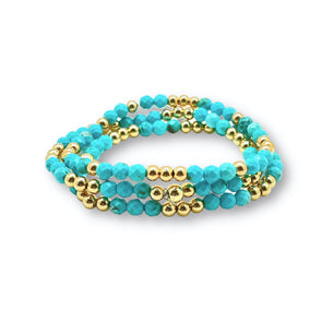 4mm Gold Filled Turquoise Bracelet