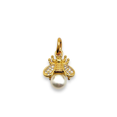 Paved Bee Pearl Charm