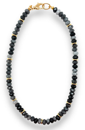 Grey Jade Beaded Necklace