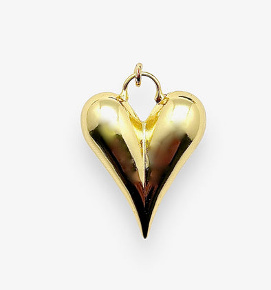 Elongated Puffy Heart Charm