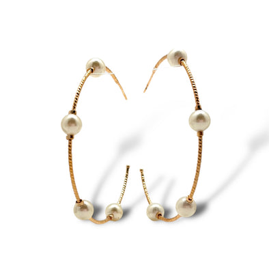 Wired Pearl Hoops