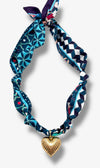 Golden Heart Scarf Necklace