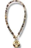 Grey Jade Beaded Necklace
