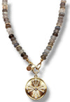 Grey Jade Beaded Necklace