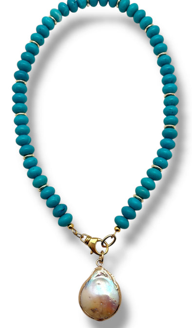 Turquoise Ocean Pearl Necklace