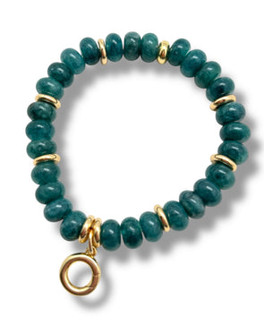Dark Turquoise Jade Bead Bracelet