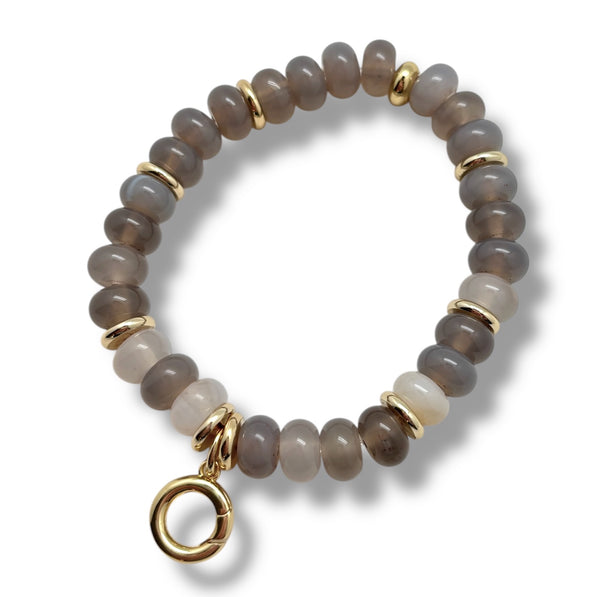 Gray Jade Bead Bracelet