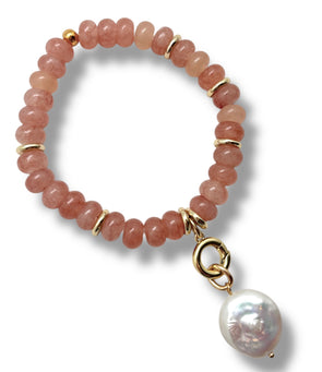 Blush Jade Bead Bracelet