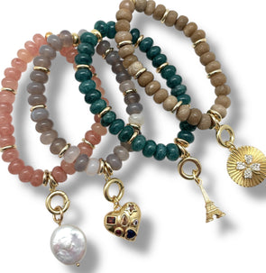 Khaki Jade Bead Bracelet