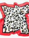 Leopard Silk Scarf - Red