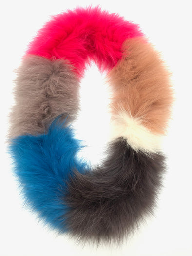 Fox Fur Scarf - Color Block