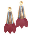 Tinsley Leather Earrings Navy