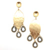 Gold Leaf Crystal Earrings - gunmetal