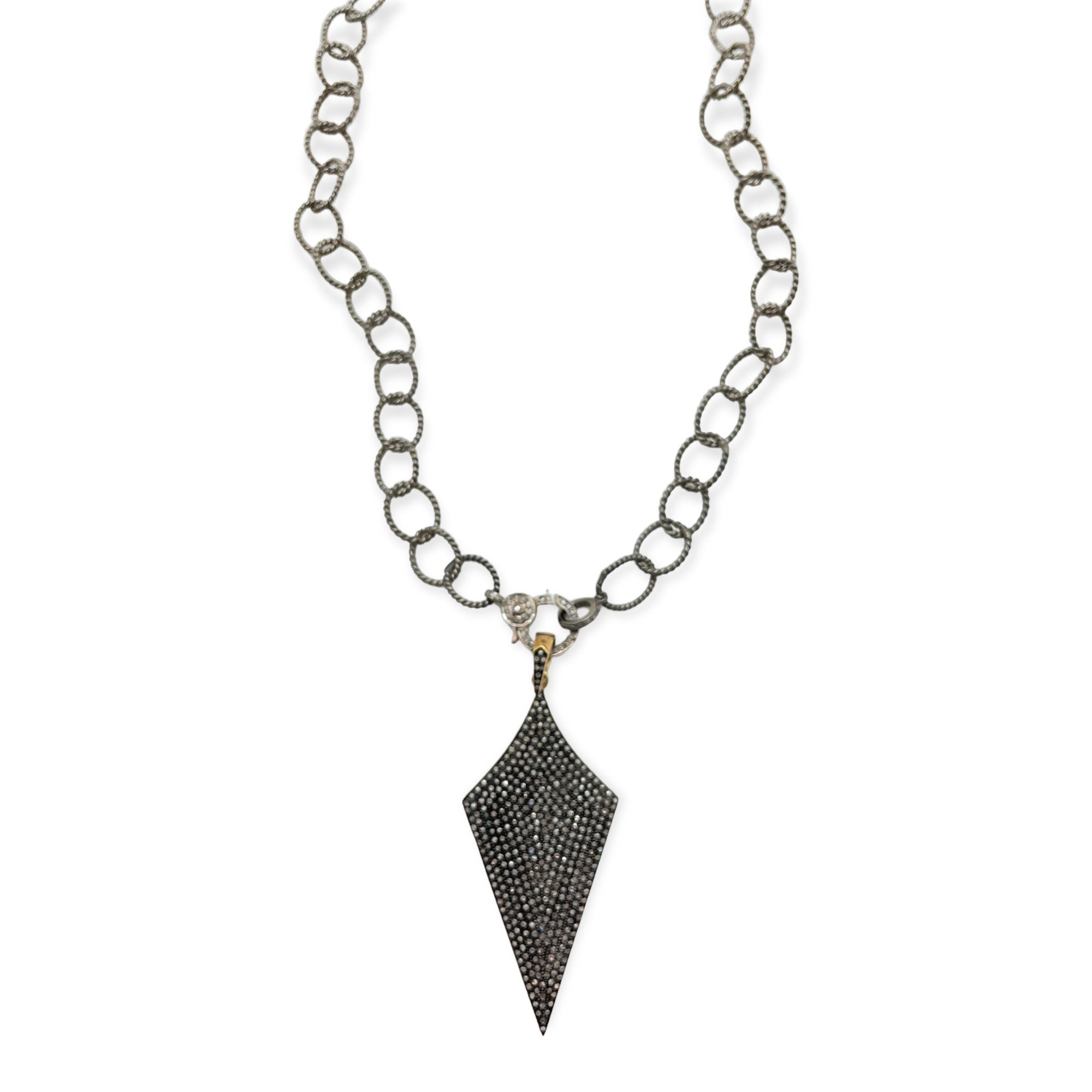 Pave diamond clasp necklace Clearance