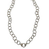 Sterling Chain Pave Diamond Clasp Necklace